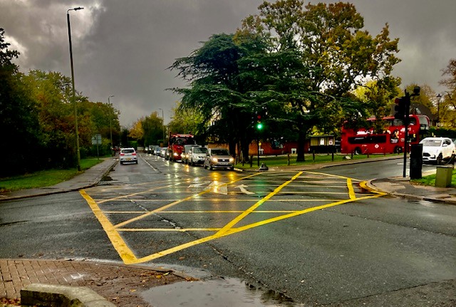 New Yellow Box Junction at the War Memorial Junction